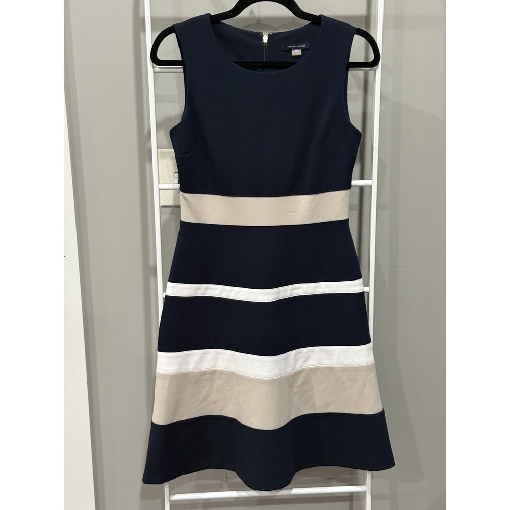 Tommy Hilfiger striped ALine Colorblock Dress Size 4 Preppy Nautical Chic